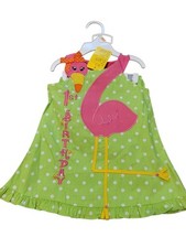 Girls 12 Months Rare Editions Custom Embroidered 1st Birthday Outfit Flamingo