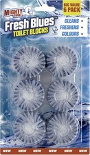 Mighty Burst Fresh Blues Toilet Block, 6 Pack, Cistern Blocks That Freshen,