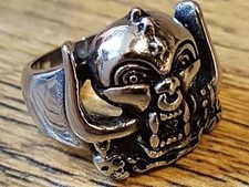 Skull Warpig Ring Band Rock