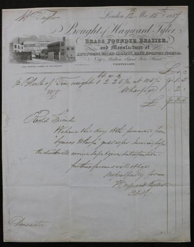 1837 tyler brass founder - 1837, h.