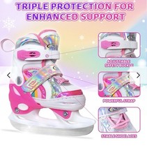 Girls Ice Skates Kids Rainbow