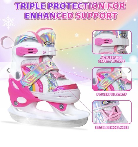 Girls ice skates - skates, rainbow