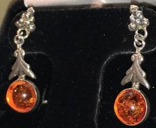 New Honey Amber Pewter Drop