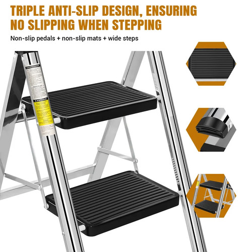 Step folding stool - 2, stainless
