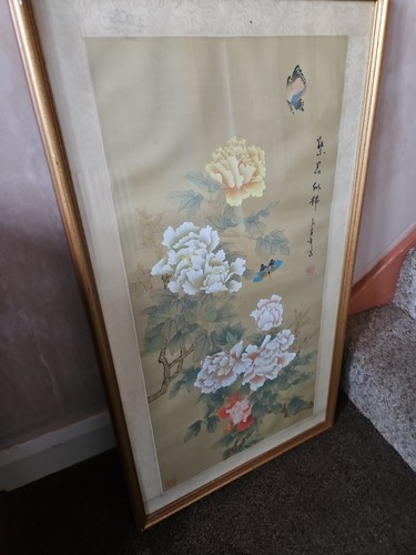 Large chinese silk - large, painting