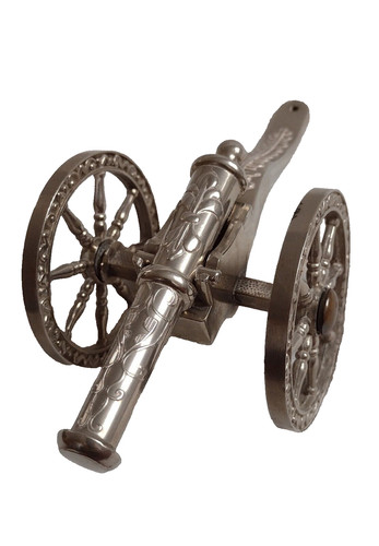 Silver plated cannon - silver, made