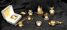 Vintage Miniature Gold Tone/Brass Novelty Mantle Clocks Various Options UPDATED!
