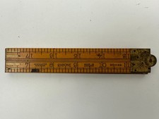 VINTAGE BRASS BOUND Wooden Folding Ruler Measure Boxwood Engineer Architect GIFT