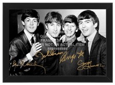 THE BEATLES BAND SIGNED PRINTED PHOTO PRINT FRAMED OPTION AUTOGRAPH