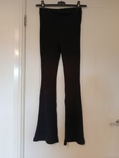 Black Flare Ribbed Leggings