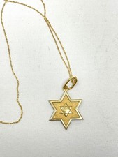 Star of David Necklace - 14k Gold Chain & 14k GF Pendant - 16 Inch