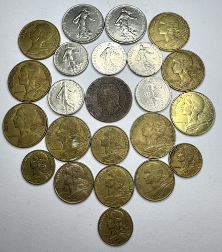22x french coins - french,