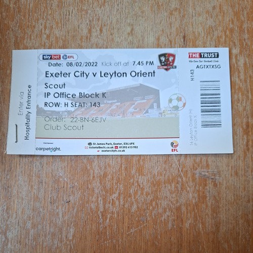 2022 exeter city v leyton - 8/2/2022,