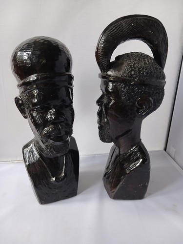 Vintage african dark wood bust - vintage,