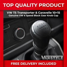 FOR VW T5 TRANSPORTER 10>15 GENUINE 6 SPEED MATT BLACK GEAR KNOB STICK CAP COVER