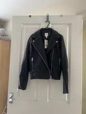 H&M Black Faux Leather Biker