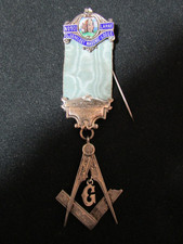 Masonic Silver & Enamel Medal Olderfleet Lodge #504 c.1934