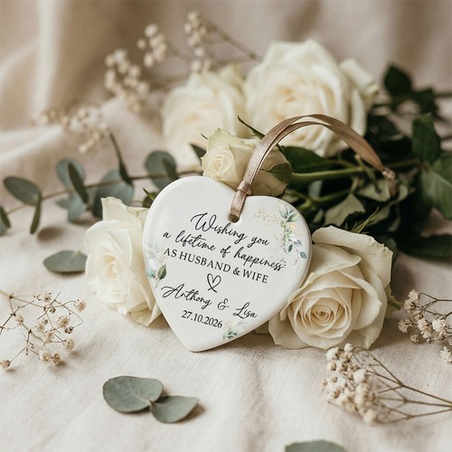 Wedding wish heart ornament - wedding,