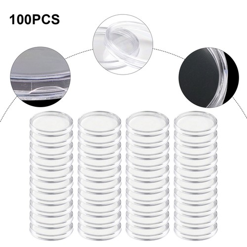 100 pcs plastic clear round - plastic,