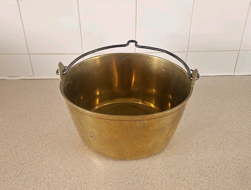 Heavy antique brass jam pot - heavy,