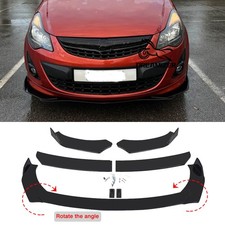 For Vauxhall Corsa E F VXR Black Front Bumper Lip Splitter Spoiler Chin Body Kit