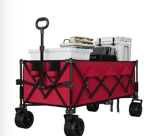 Red retro wagon pull - retro, pull-along