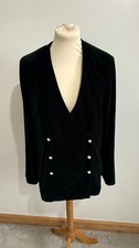 Zara green velvet blazer jacket size S with pearls style buttons double breasted