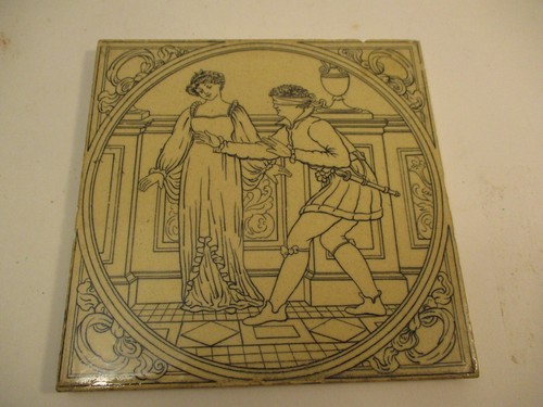Antique victorian tile - victorian, 6"