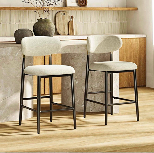 Upholstered bar stool with - bar,