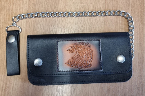 Soft leather wallet with eagle - soft,