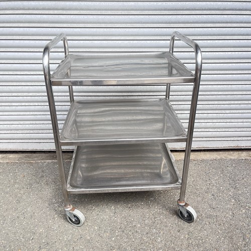 Stainless steel tier trolley - steel, 3