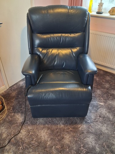 Hsl blue leather recliner - hsl,