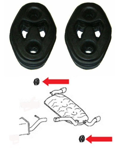Exhaust back box rubber - 2x,