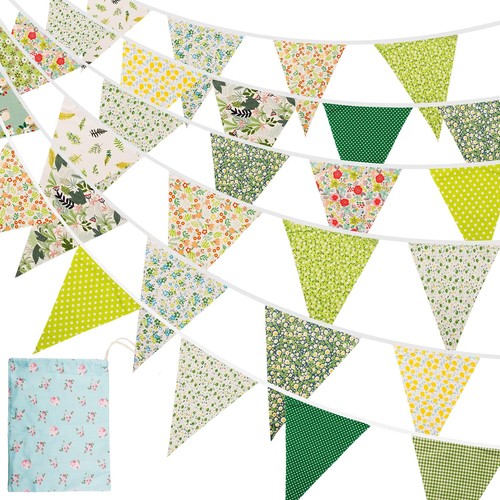 15m 50ft fabric bunting - 15m/50ft, 45pcs
