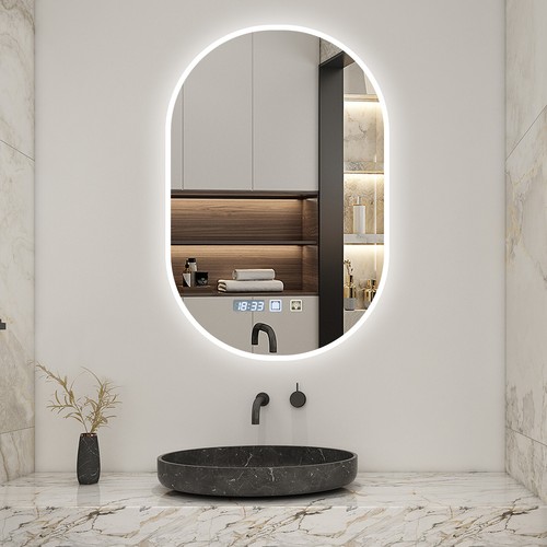 Led bathroom mirror oval - bathroom, with