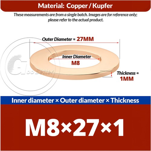 Metric copper sealing - copper, washers