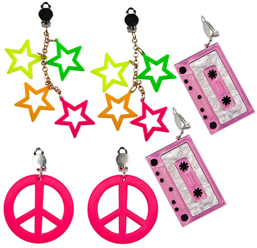 1980s earrings neon 80s fancy - 1980s,