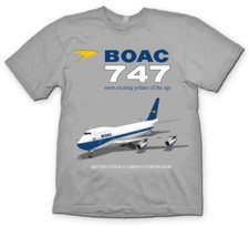 BOAC Boeing 747 T-Shirt Travel Airline Planespotting Jumbo Jet