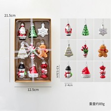 Christmas Tree Ornaments Set 9PCS Hanging Mini Glass Christmas Tree Decorations