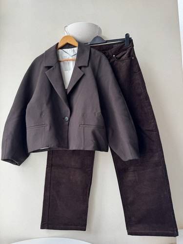 Zara dark brown cropped blazer - zara,