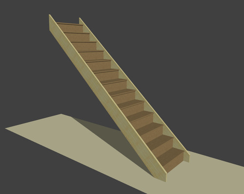 Straight staircase made - straight,