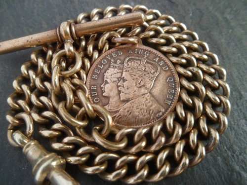 Antique 9ct rolled - gold, albert