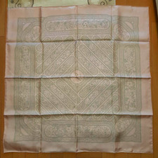 HERMES Silk Scarf QALAMDAN Carre 90 Pink W/Tags No Box Unused.