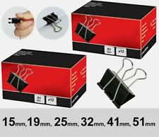 Bulldog Foldback Clips Metal Paper Binder Grip 15mm 19mm  25mm 32mm  41mm, 51mm
