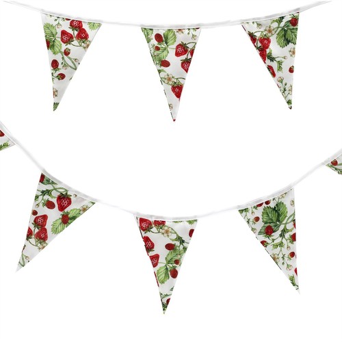 Strawberry fabric bunting - strawberry,