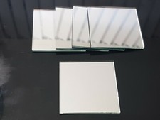 5 pieces, Silver Glass Mirror Tiles, 5 x 5 cm, 2 mm thick. Art&Craft, 