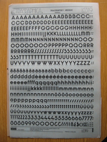 Letraset upp low case - letraset, &