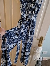 QED London Floral  Jumpsuit Size 14  74 Cm Inside Leg