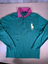 Polo Ralph Lauren Green Rugby Polo Shirt Long Sleeve Big Pony Size XL