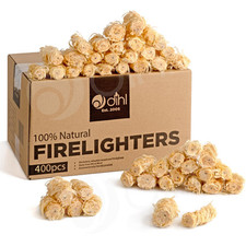 Box of 400 Firelighters for Wood & Log Burners Natural Wood Wool Fire Starters